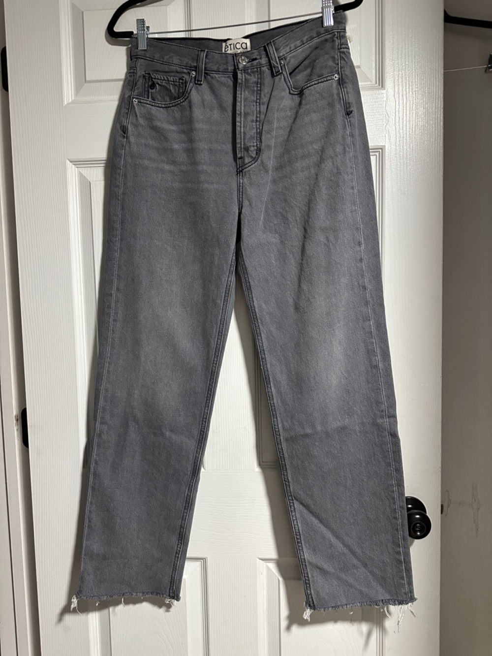 Etica Women’s Straight Jeans in Gray